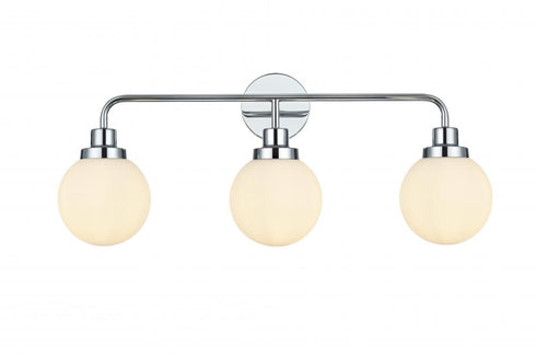 Elegant Lighting Hanson 28 inch Wall Sconce in Chrome in Chrome and Opal White Finish Model: LD7034W28C