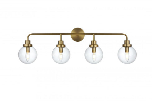 Elegant Lighting Hanson 37 inch Wall Sconce in Chrome in Chrome and Clear Finish Model: LD7037W38C