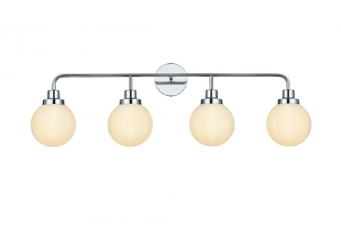 Elegant Lighting Hanson 37 inch Wall Sconce in Chrome in Chrome and Opal White Finish Model: LD7036W38C