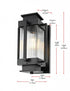 Elegant Lighting Harlan 7 inch Outdoor Pendant in Black Model: OD341W14BK