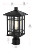 Elegant Lighting Harley 15 inch Outdoor Post light in Black in Black and Clear Finish Model: OD613P14BK