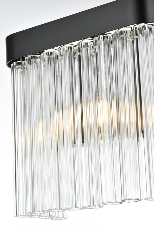 Elegant Lighting Harlow 1 Light Wall Sconce W9 Inch S4.7 Inch H9 Inch L1 Black in Black and Clear Finish Model: 1070W9BK