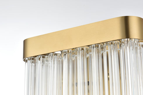 Elegant Lighting Harlow 1 Light Wall Sconce W9 Inch S4.7 Inch H9 Inch L1 Satin Gold in Satin Gold and Clear Finish Model: 1070W9SG