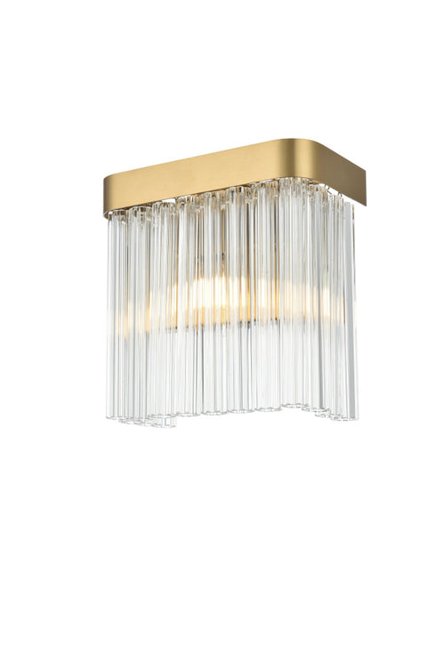 Elegant Lighting Harlow 1 Light Wall Sconce W9 Inch S4.7 Inch H9 Inch L1 Satin Gold in Satin Gold and Clear Finish Model: 1070W9SG