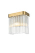 Elegant Lighting Harlow 1 Light Wall Sconce W9 Inch S4.7 Inch H9 Inch L1 Satin Gold in Satin Gold and Clear Finish Model: 1070W9SG