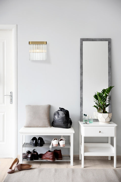 Elegant Lighting Harlow 1 Light Wall Sconce W9 Inch S4.7 Inch H9 Inch L1 Satin Gold in Satin Gold and Clear Finish Model: 1070W9SG