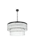 Elegant Lighting Harlow 14 Light Pendant D32 Inch H16.5 Inch L14 Black in Black and Clear Finish Model: 1070D32BK