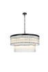 Elegant Lighting Harlow 14 Light Pendant D32 Inch H16.5 Inch L14 Black in Black and Clear Finish Model: 1070D32BK