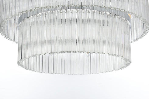 Elegant Lighting Harlow 14 Light Pendant D32 Inch H16.5 Inch L14 Chrome in Chrome and Clear Finish Model: 1070D32C