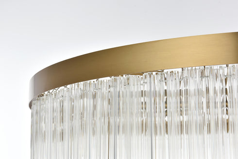 Elegant Lighting Harlow 14 Light Pendant D32 Inch H16.5 Inch L14 Satin Gold in Satin Gold and Clear Finish Model: 1070D32SG