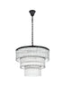 Elegant Lighting Harlow 18 Light Pendant D32 Inch H24 Inch L18 Black in Black and Clear Finish Model: 1070G32BK