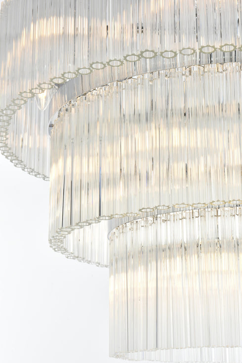Elegant Lighting Harlow 18 Light Pendant D32 Inch H24 Inch L18 Chrome in Chrome and Clear Finish Model: 1070G32C