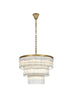 Elegant Lighting Harlow 18 Light Pendant D32 Inch H24 Inch L18 Satin Gold in Satin Gold and Clear Finish Model: 1070G32SG
