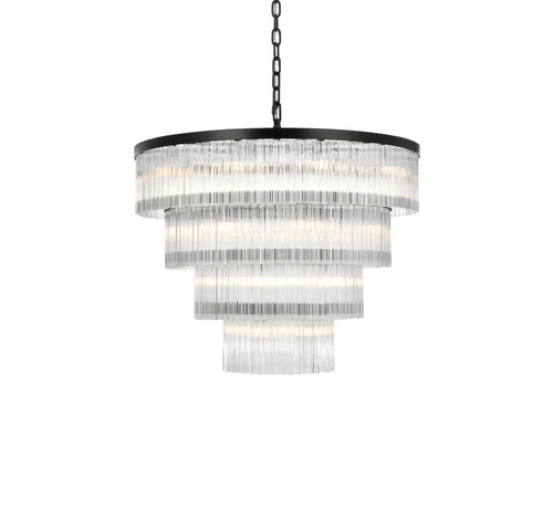 Elegant Lighting Harlow 28 Light Pendant D40 Inch H31 Inch L28 Black in Black and Clear Finish Model: 1070G40BK