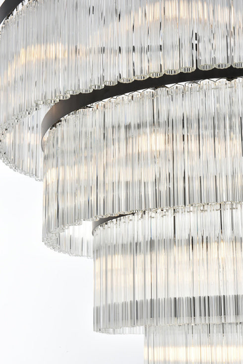 Elegant Lighting Harlow 28 Light Pendant D40 Inch H31 Inch L28 Black in Black and Clear Finish Model: 1070G40BK
