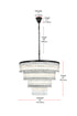 Elegant Lighting Harlow 28 Light Pendant D40 Inch H31 Inch L28 Black in Black and Clear Finish Model: 1070G40BK