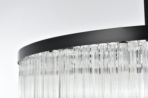 Elegant Lighting Harlow 28 Light Pendant D40 Inch H31 Inch L28 Black in Black and Clear Finish Model: 1070G40BK