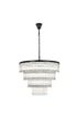 Elegant Lighting Harlow 28 Light Pendant D40 Inch H31 Inch L28 Black in Black and Clear Finish Model: 1070G40BK