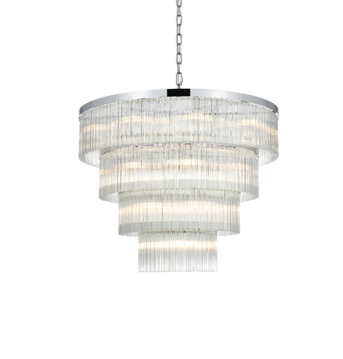 Elegant Lighting Harlow 28 Light Pendant D40 Inch H31 Inch L28 Chrome in Chrome and Clear Finish Model: 1070G40C