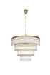 Elegant Lighting Harlow 28 Light Pendant D40 Inch H31 Inch L28 Satin Gold in Satin Gold and Clear Finish Model: 1070G40SG