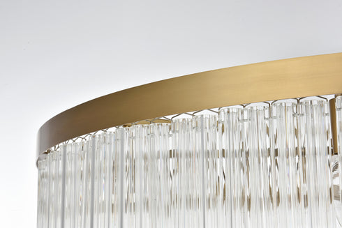 Elegant Lighting Harlow 28 Light Pendant D40 Inch H31 Inch L28 Satin Gold in Satin Gold and Clear Finish Model: 1070G40SG