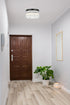 Elegant Lighting Harlow 4 Light Flush Mount D16 Inch H10 Inch L4 Black in Black and Clear Finish Model: 1070F16BK