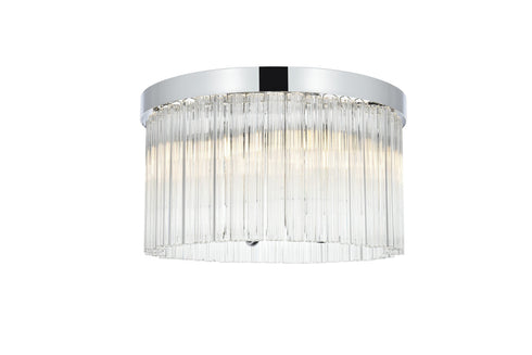 Elegant Lighting Harlow 4 Light Flush Mount D16 Inch H10 Inch L4 Chrome in Chrome and Clear Finish Model: 1070F16C