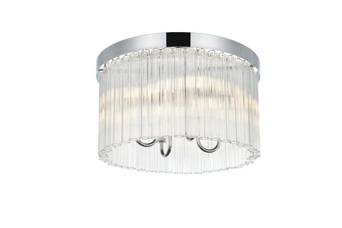 Elegant Lighting Harlow 4 Light Flush Mount D16 Inch H10 Inch L4 Chrome in Chrome and Clear Finish Model: 1070F16C