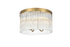 Elegant Lighting Harlow 4 Light Flush Mount D16 Inch H10 Inch L4 Satin Gold in Satin Gold and Clear Finish Model: 1070F16SG