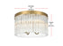 Elegant Lighting Harlow 4 Light Flush Mount D16 Inch H10 Inch L4 Satin Gold in Satin Gold and Clear Finish Model: 1070F16SG