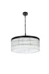 Elegant Lighting Harlow 6 Light Pendant D24 Inch H9 Inch L6 Black in Black and Clear Finish Model: 1070D24BK