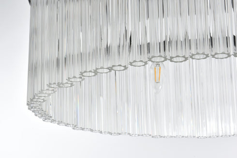 Elegant Lighting Harlow 6 Light Pendant D24 Inch H9 Inch L6 Black in Black and Clear Finish Model: 1070D24BK