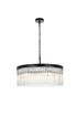 Elegant Lighting Harlow 6 Light Pendant D24 Inch H9 Inch L6 Black in Black and Clear Finish Model: 1070D24BK