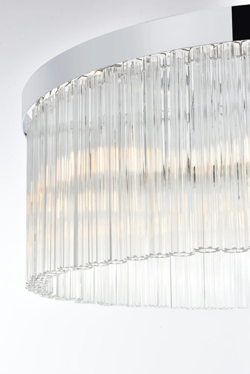 Elegant Lighting Harlow 6 Light Pendant D24 Inch H9 Inch L6 Chrome in Chrome and Clear Finish Model: 1070D24C