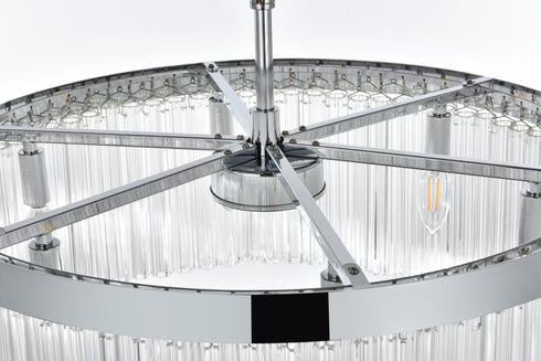 Elegant Lighting Harlow 6 Light Pendant D24 Inch H9 Inch L6 Chrome in Chrome and Clear Finish Model: 1070D24C