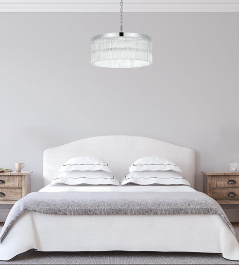 Elegant Lighting Harlow 6 Light Pendant D24 Inch H9 Inch L6 Chrome in Chrome and Clear Finish Model: 1070D24C