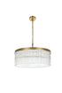 Elegant Lighting Harlow 6 Light Pendant D24 Inch H9 Inch L6 Satin Gold in Satin Gold and Clear Finish Model: 1070D24SG