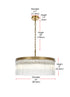 Elegant Lighting Harlow 6 Light Pendant D24 Inch H9 Inch L6 Satin Gold in Satin Gold and Clear Finish Model: 1070D24SG
