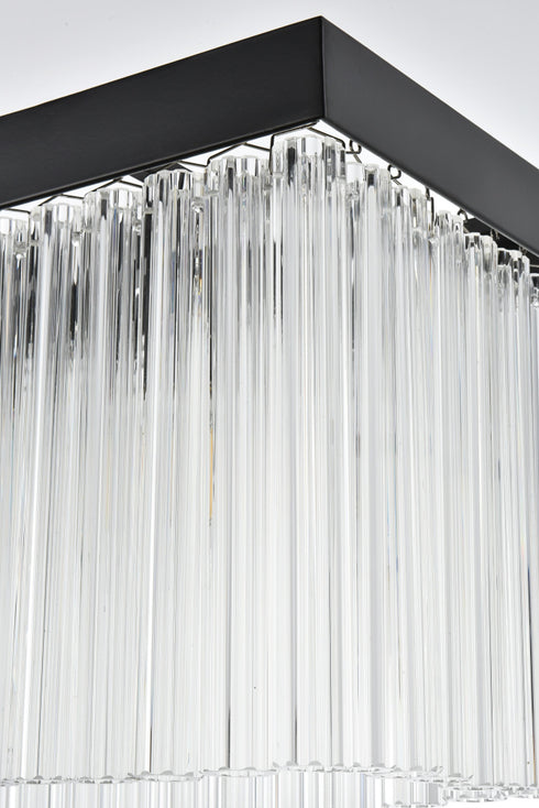 Elegant Lighting Harlow 6 Light Pendant L49 Inch 8 Inch H9 Inch L6 Black in Black and Clear Finish Model: 1070G49BK