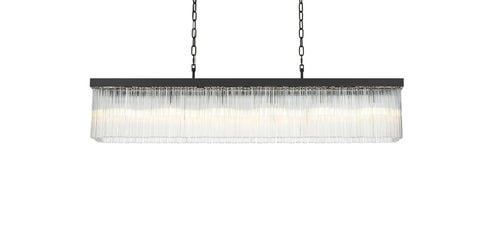Elegant Lighting Harlow 6 Light Pendant L49 Inch 8 Inch H9 Inch L6 Black in Black and Clear Finish Model: 1070G49BK