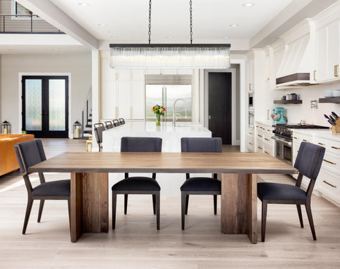 Elegant Lighting Harlow 6 Light Pendant L49 Inch 8 Inch H9 Inch L6 Black in Black and Clear Finish Model: 1070G49BK