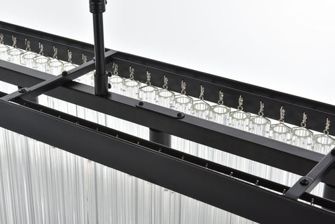 Elegant Lighting Harlow 6 Light Pendant L49 Inch 8 Inch H9 Inch L6 Black in Black and Clear Finish Model: 1070G49BK