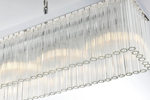 Elegant Lighting Harlow 6 Light Pendant L49 Inch 8 Inch H9 Inch L6 Chrome in Chrome and Clear Finish Model: 1070G49C