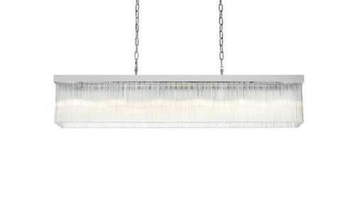Elegant Lighting Harlow 6 Light Pendant L49 Inch 8 Inch H9 Inch L6 Chrome in Chrome and Clear Finish Model: 1070G49C