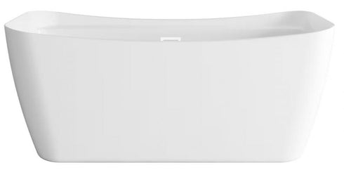 Elegant Lighting Harrieta 59 inch Soaking Bathtub in Glossy White with Brushed Gold Trim Model: BT10459GW-BGD