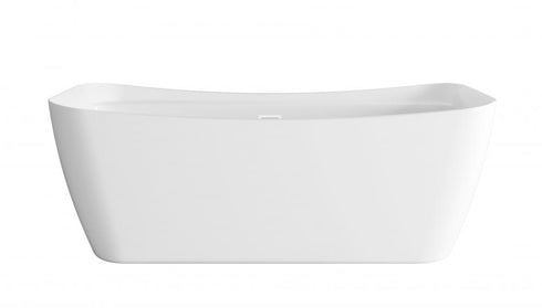 Elegant Lighting Harrieta 67 inch Soaking Bathtub in Glossy White with Brushed Gold Trim Model: BT10467GW-BGD