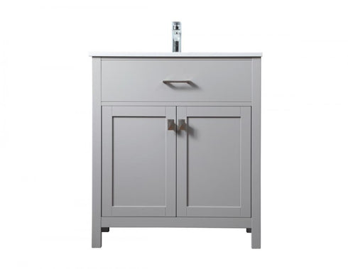 Elegant Lighting Harrison 30 Inch Single Bathroom Vanity in Grey Model: VF28830GR