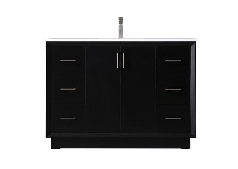 Elegant Lighting Hayes 48 Inch Single Bathroom Vanity in Black Model: VF19648BK