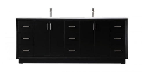 Elegant Lighting Hayes 84 Inch Double Bathroom Vanity in Black Model: VF19684DBK