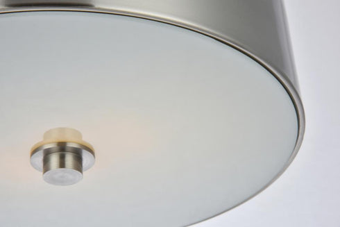 Elegant Lighting Hazen 2 light 12 inch Burnished Nickel flush mount in Burnished Nickel and White Finish Model: LD6025